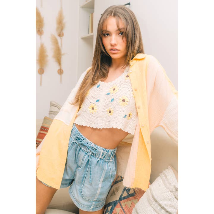 NT10324-Color Blocked Button Down Shirt and other Purchase Wholesale color block button down. Free Returns & Net 60 Terms on Faire trending on Faire.