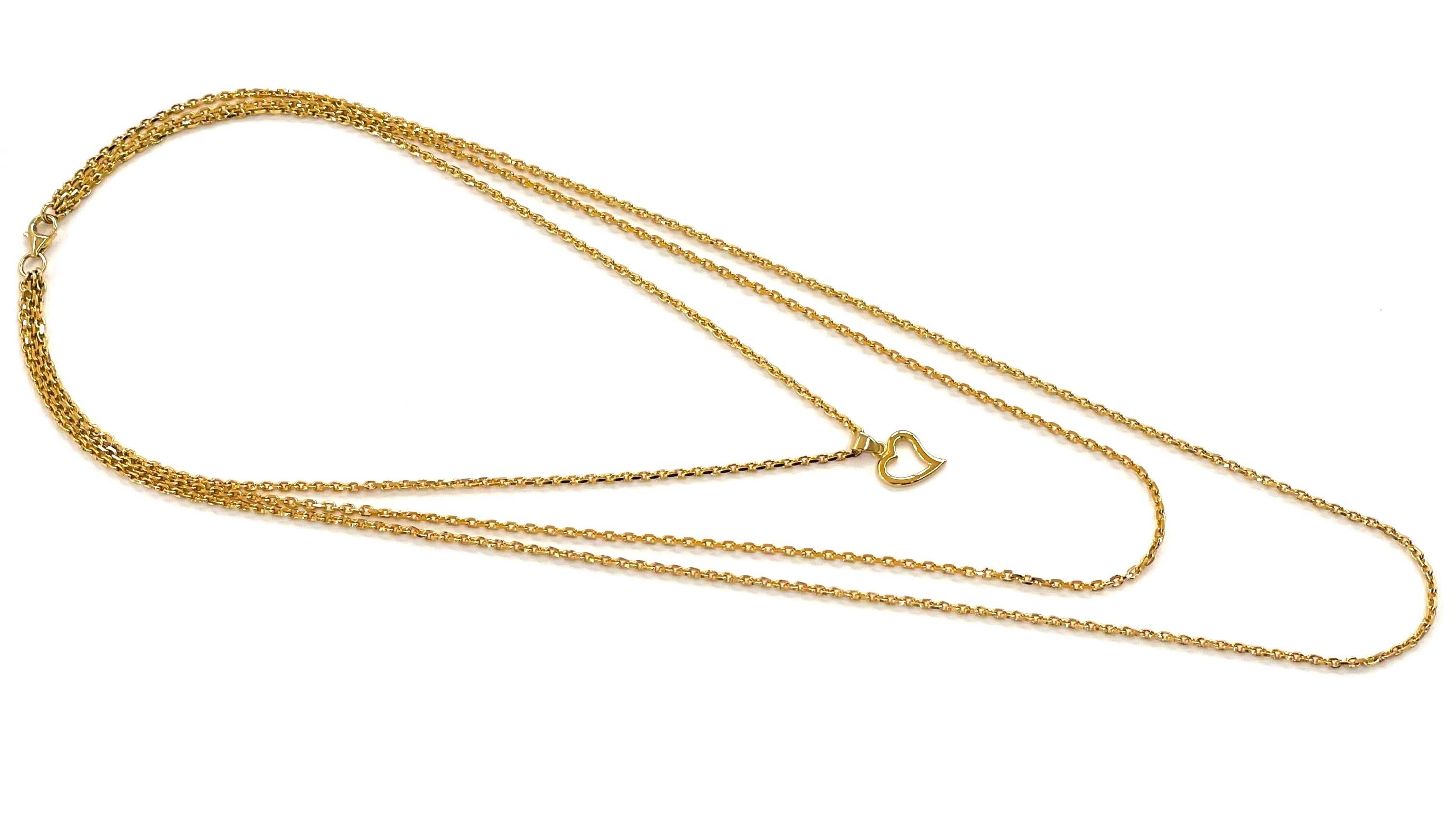 GI.OTTO - Wholesale Pendant/Charm Necklace - Shiny Trio Necklace 76 cm Gold4