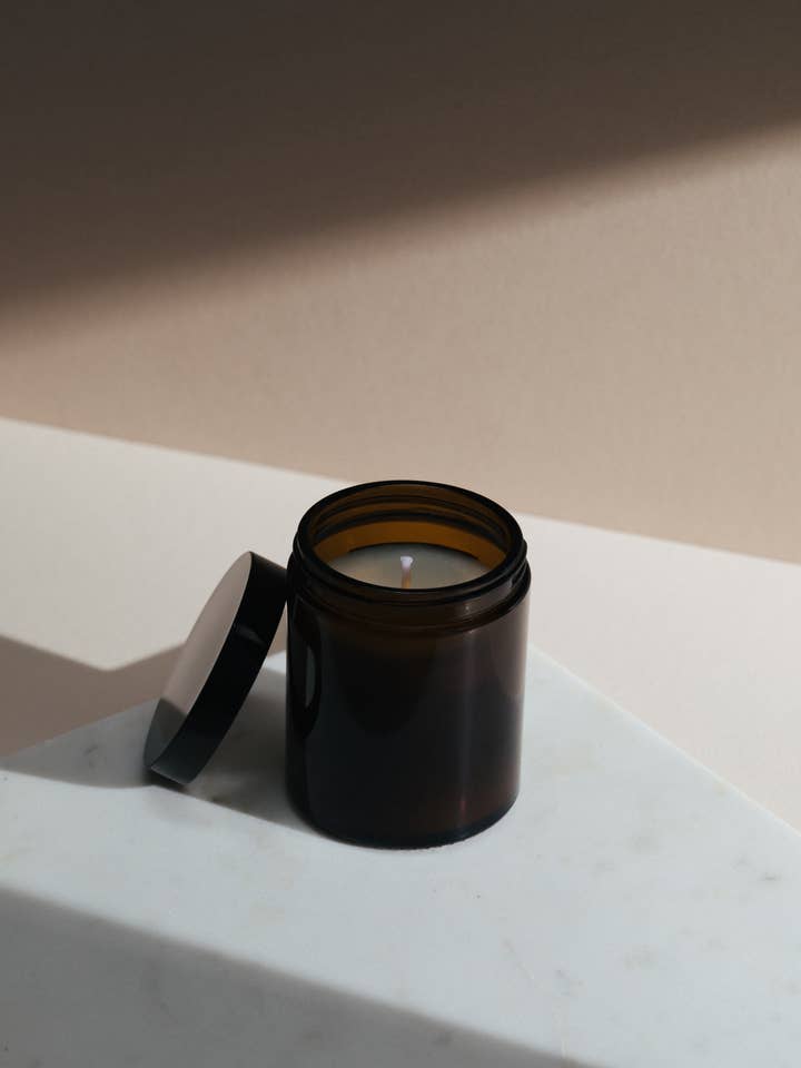 White Label Soy Candle - 180ML/18CL Amber Jar for wholesale by NOA