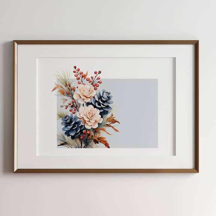 Wyoming Winter flowers art print | Four Seasons Series for wholesale by Paperfinch Design