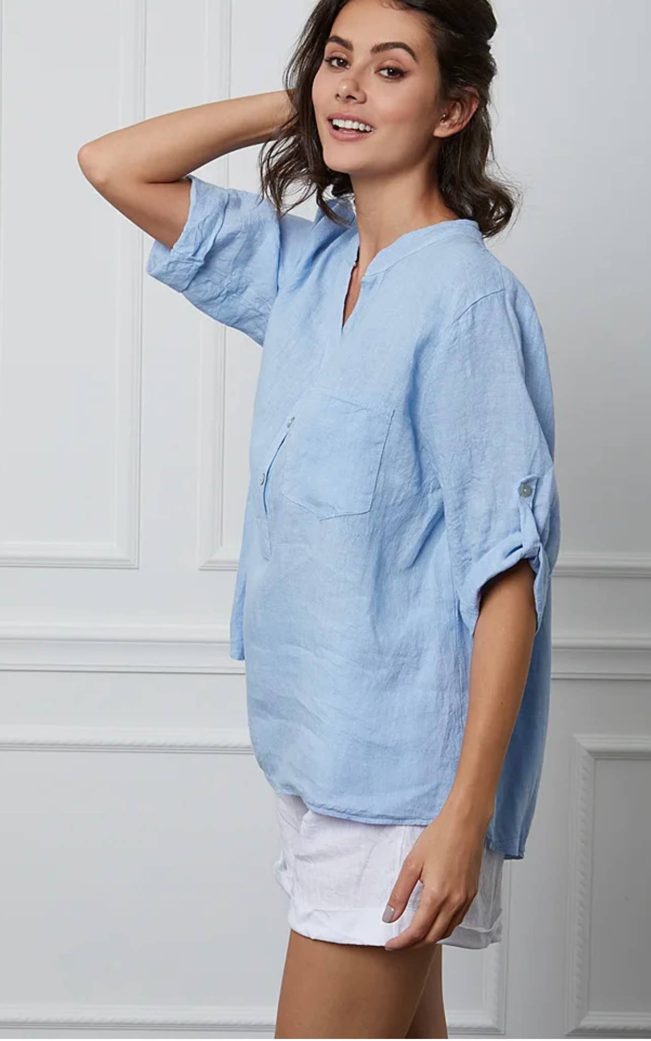 LÉA & LUC - Wholesale Button Down Shirt - Women's - 100% Linen Blouse REF. 636719