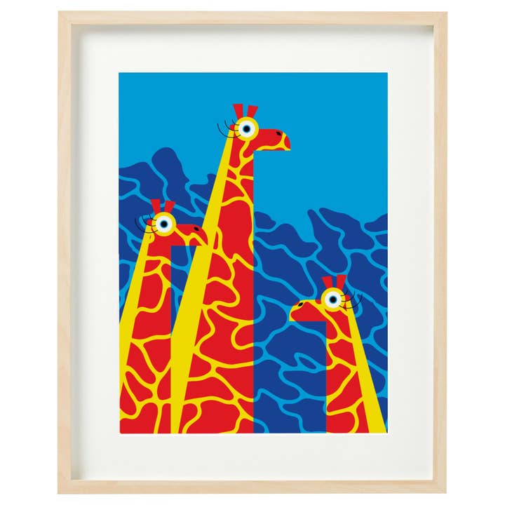 Giraffes Art Print | Fun Kids Wall Art | Decor for wholesale by Alphablots