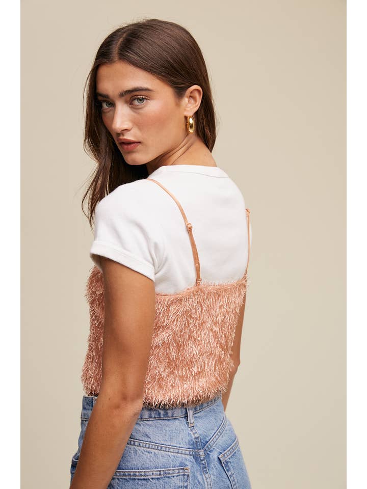 Listicle - Wholesale Camisole - Women's - Metallic Eyelash Knit Cami Top LT13151