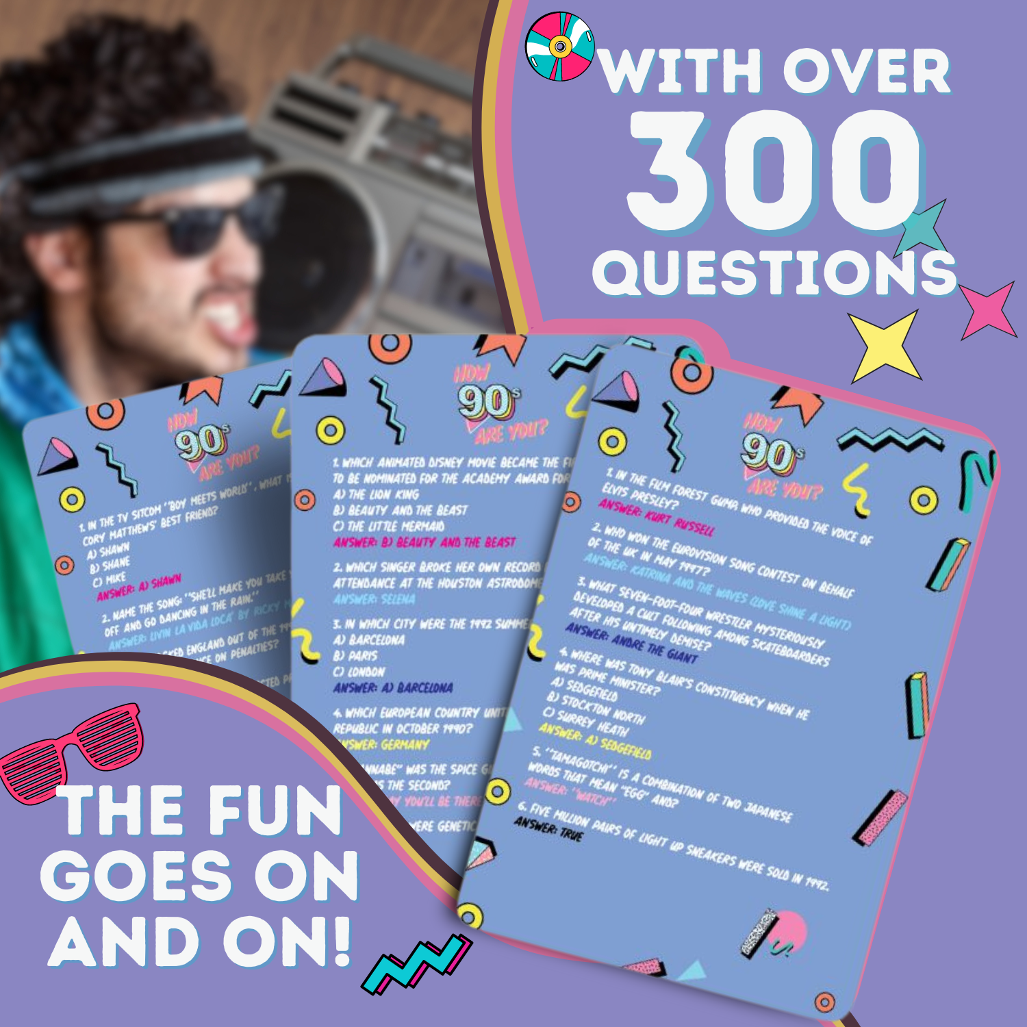 Boxer Gifts - Wholesale Card Game - How 90's Are You? 1990s Trivia Cards3