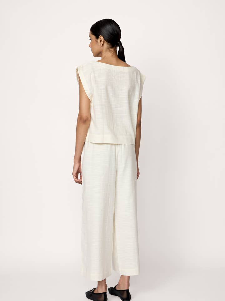 Off White Everyday pant- ivory organic cotton for wholesale on Faire