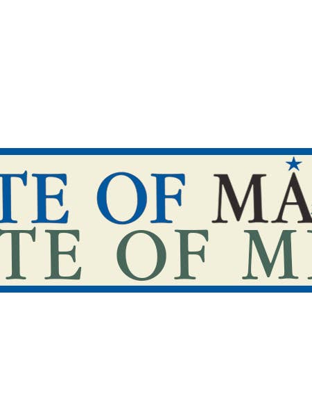 State Of Maine State Of Mind Sticker for wholesale by Mentally In Maine