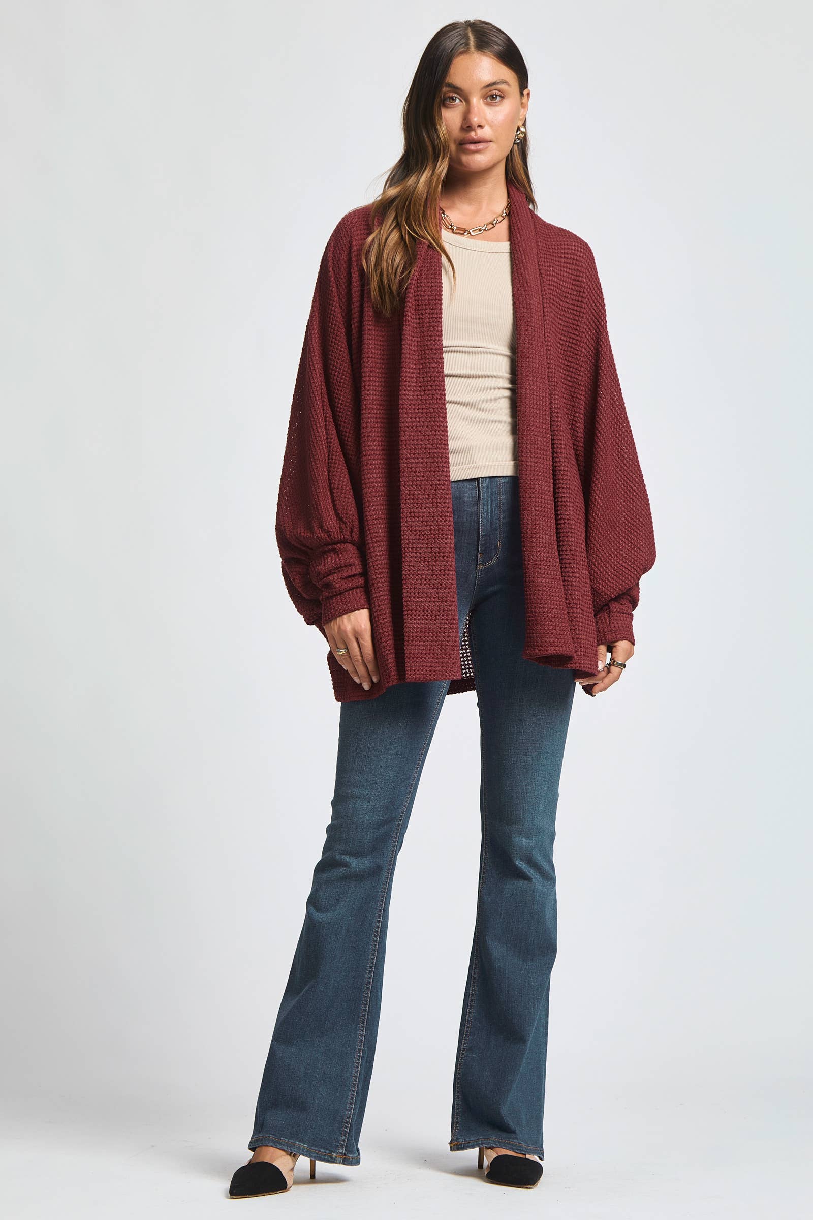 Dear Scarlett - Wholesale Cardigan - Women's - Crochet Knit Cardigan Batwing Sleeve18