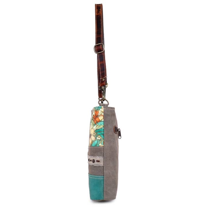 Sixtease Bags USA - Wholesale Shoulder Bag - Women's - Canvas & Leather Women Shoulder Bag - Green Floral