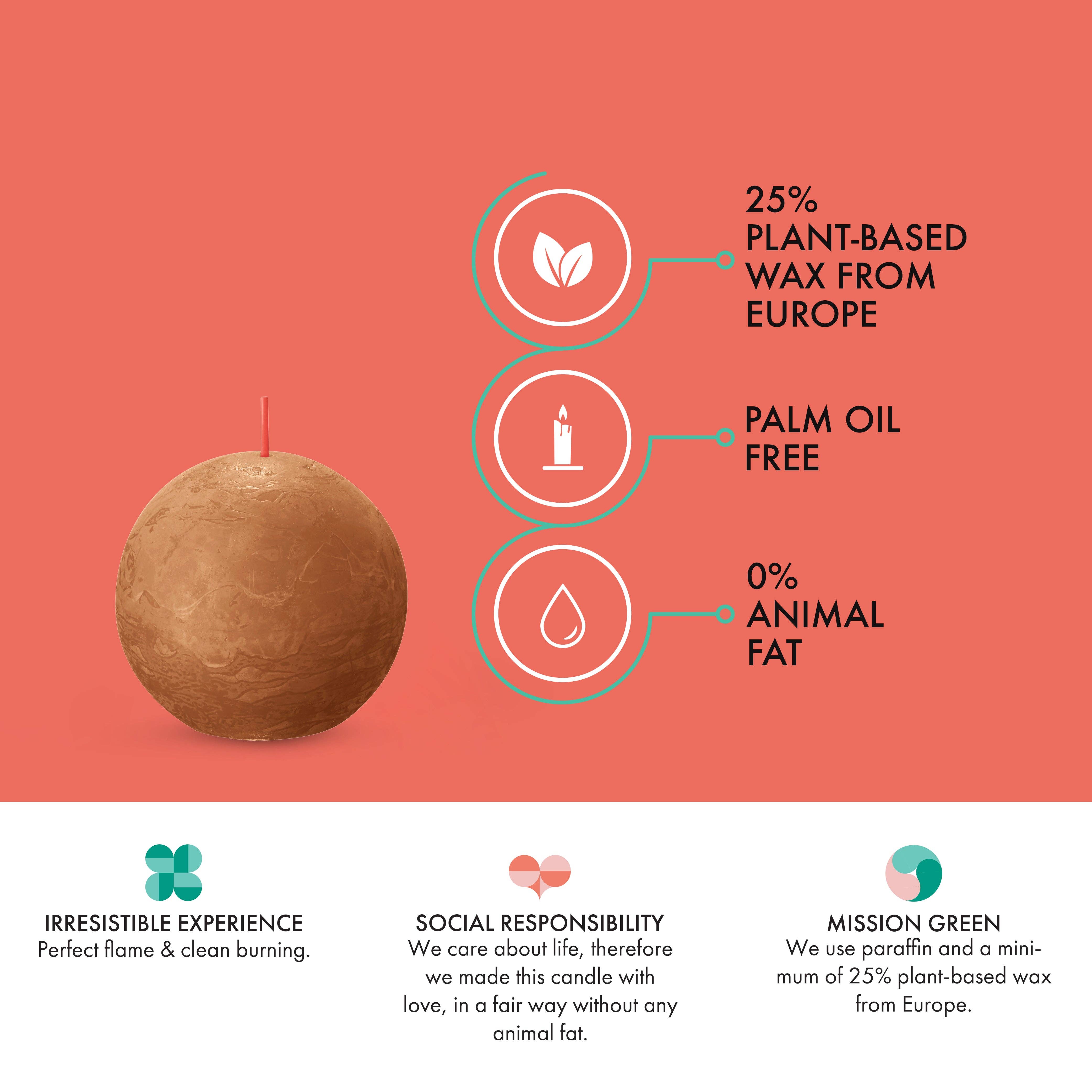 BOLSIUS – Velas de decoração por atacado – 6 Velas rústicas 3" - Inperfuted - Natural - Eco-Friendly - Cera Plant-Based - **Vendido Individualmente20