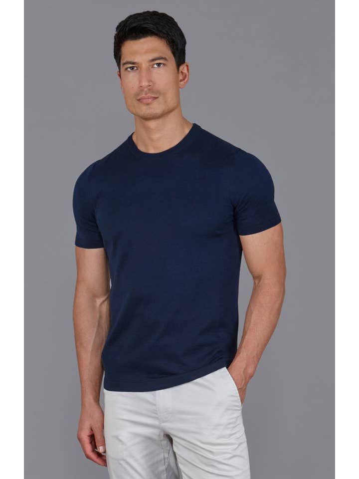 Paul James Knitwear – wholesale T-shirt – men's – Mens Superfine Merino Wool Knitted T-Shirt14