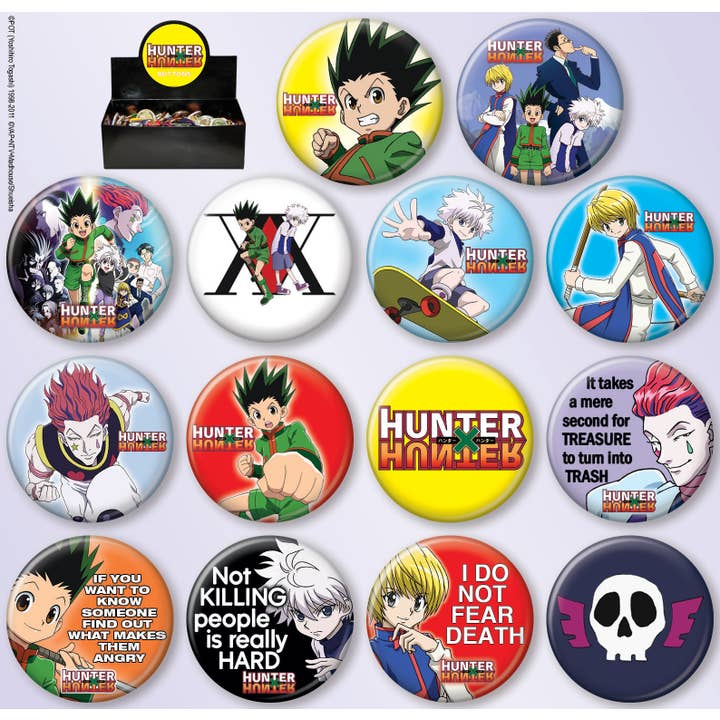 Ata-Boy - Wholesale Lapel Pin/Button - Hunter X Hunter 144 Piece Button Asst Button Assortments