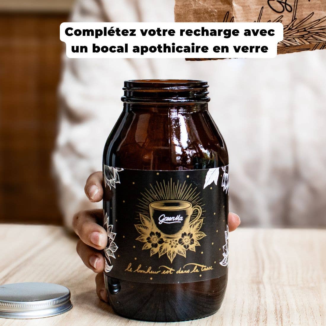 GreenMa - Wholesale Jar - EMPTY GLASS APOTHECARY JAR - refill supplement1