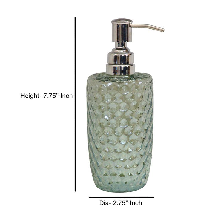 nu steel - Wholesale Soap Dispenser - Sea Glass Green Lustre Glass & Steel Liquid Soap Pump2
