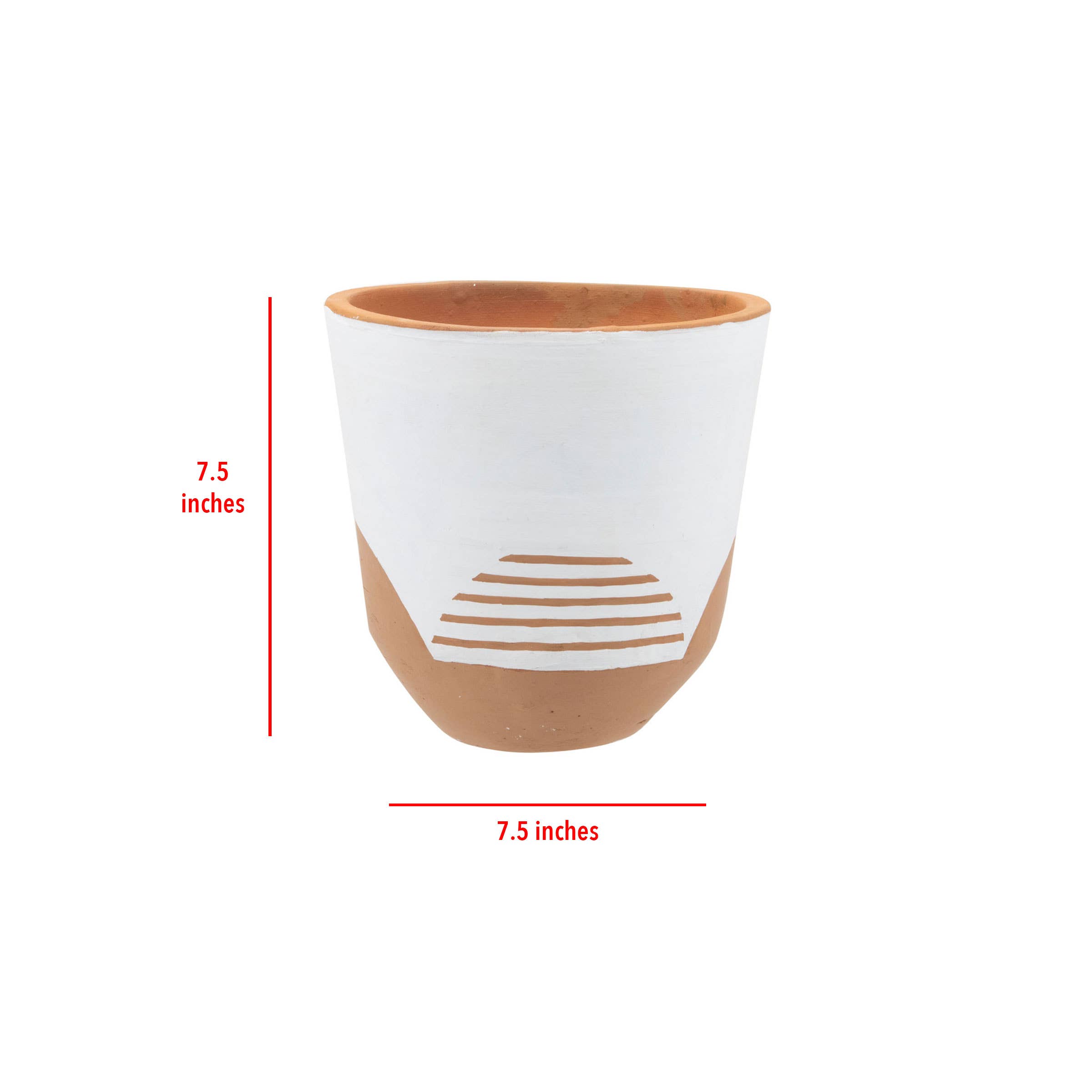 Foreside Home & Garden - Wholesale Plant Pot - Tala Boho White Garden Planter Pot Terracotta2