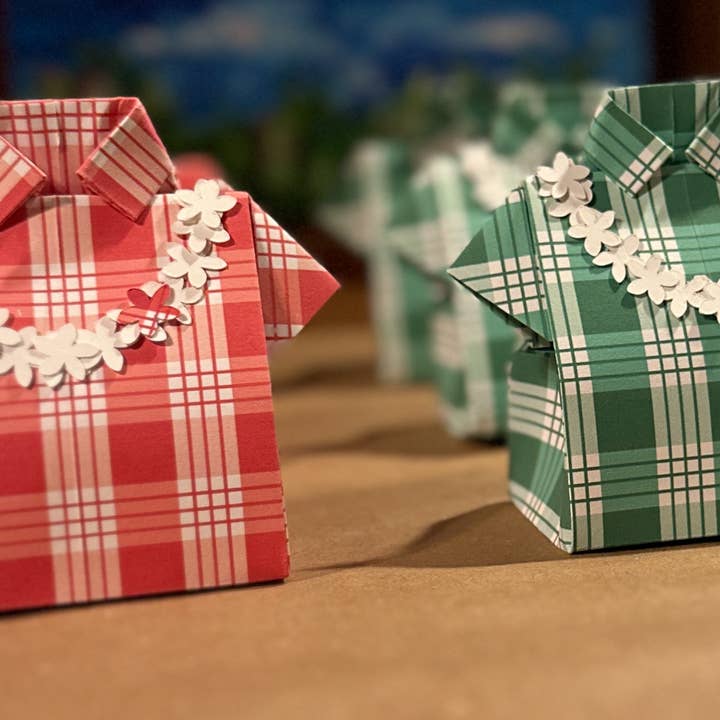 Handmade Aloha Kauai - Wholesale Gift Box - Handmade Origami Aloha Shirt Treat Gift  Boxes - Palaka