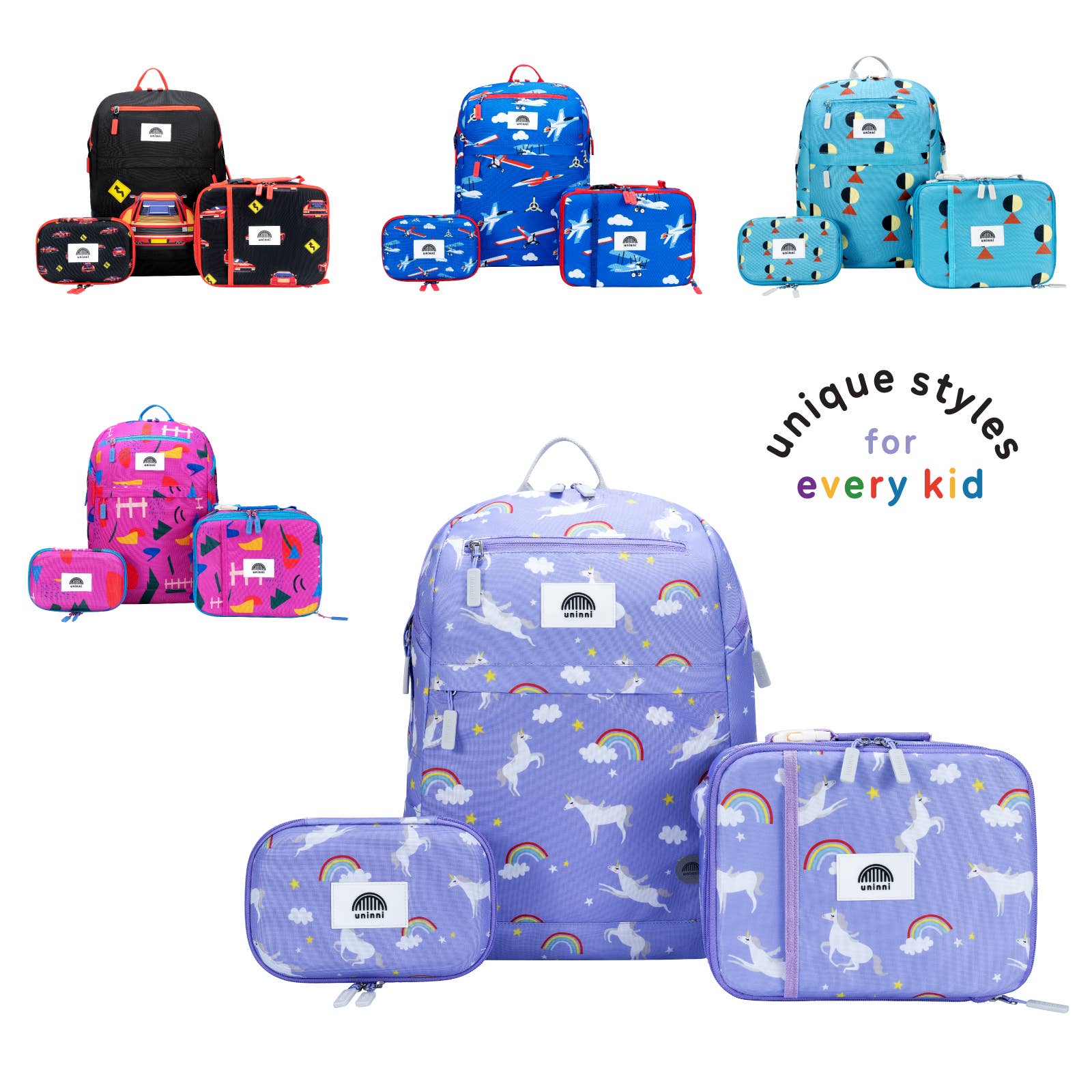 Avião Conjunto com mochila, lancheira e estojo com tema de avião para venda a revendedores na Faire8