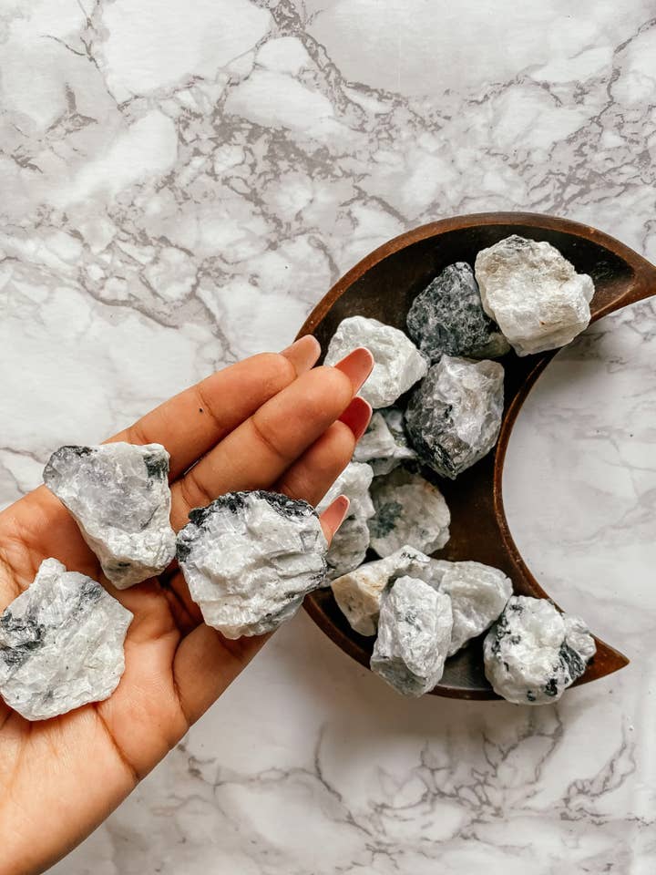 Rough Rainbow Moonstone (LB) for wholesale by Peach and Pixie