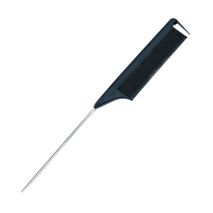 Dosso Beauty - Wholesale Hair Brush/Comb - Carbon Fiber Rat Tail Comb with Metal End