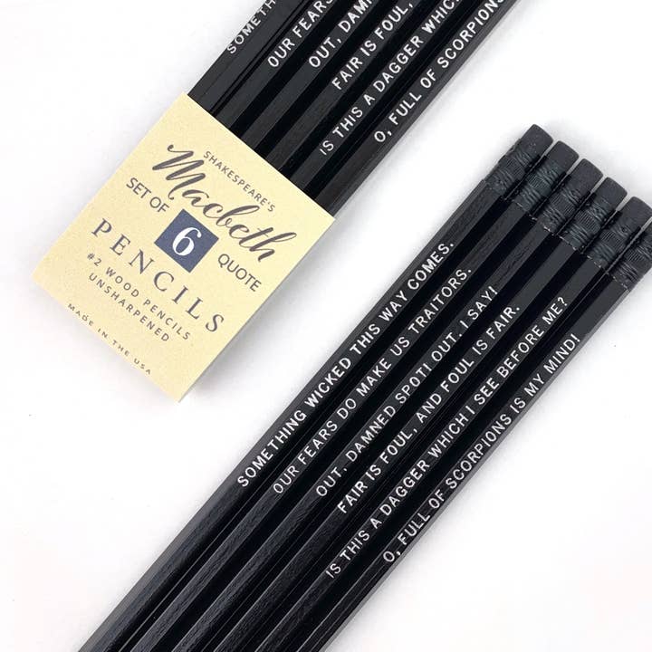 Macbeth Quote Pencils, Shakespeare Gifts for Teachers and other Purchase Wholesale pencils for teachers. Free Returns & Net 60 Terms on Faire trending on Faire.