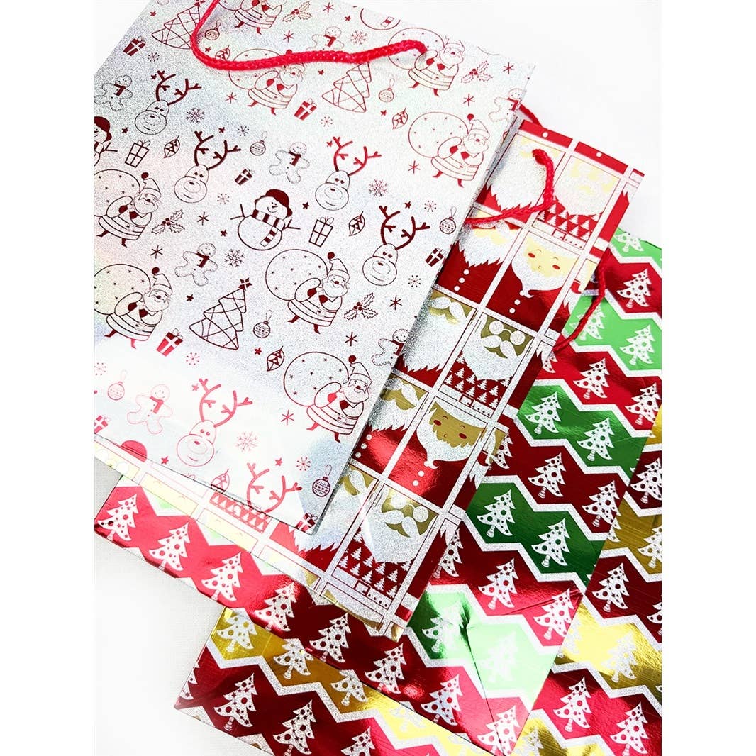 MIX COLOR Fancy Holographic Christmas Gift Bag for wholesale on Faire9