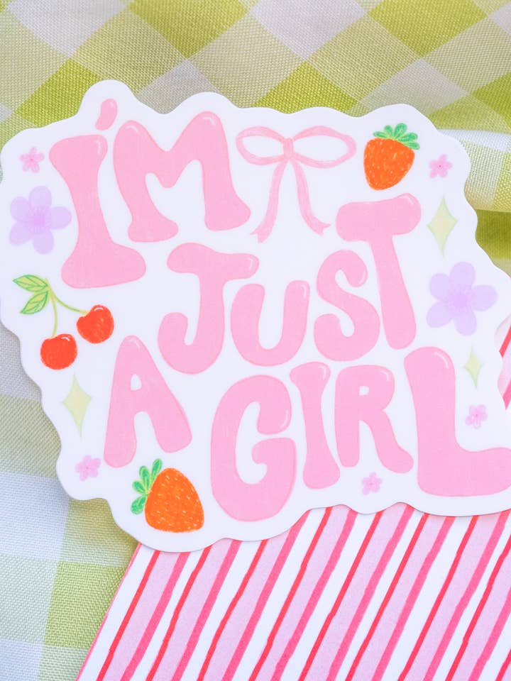 I'm Just a Girl Sticker for wholesale by Hanstan Studio