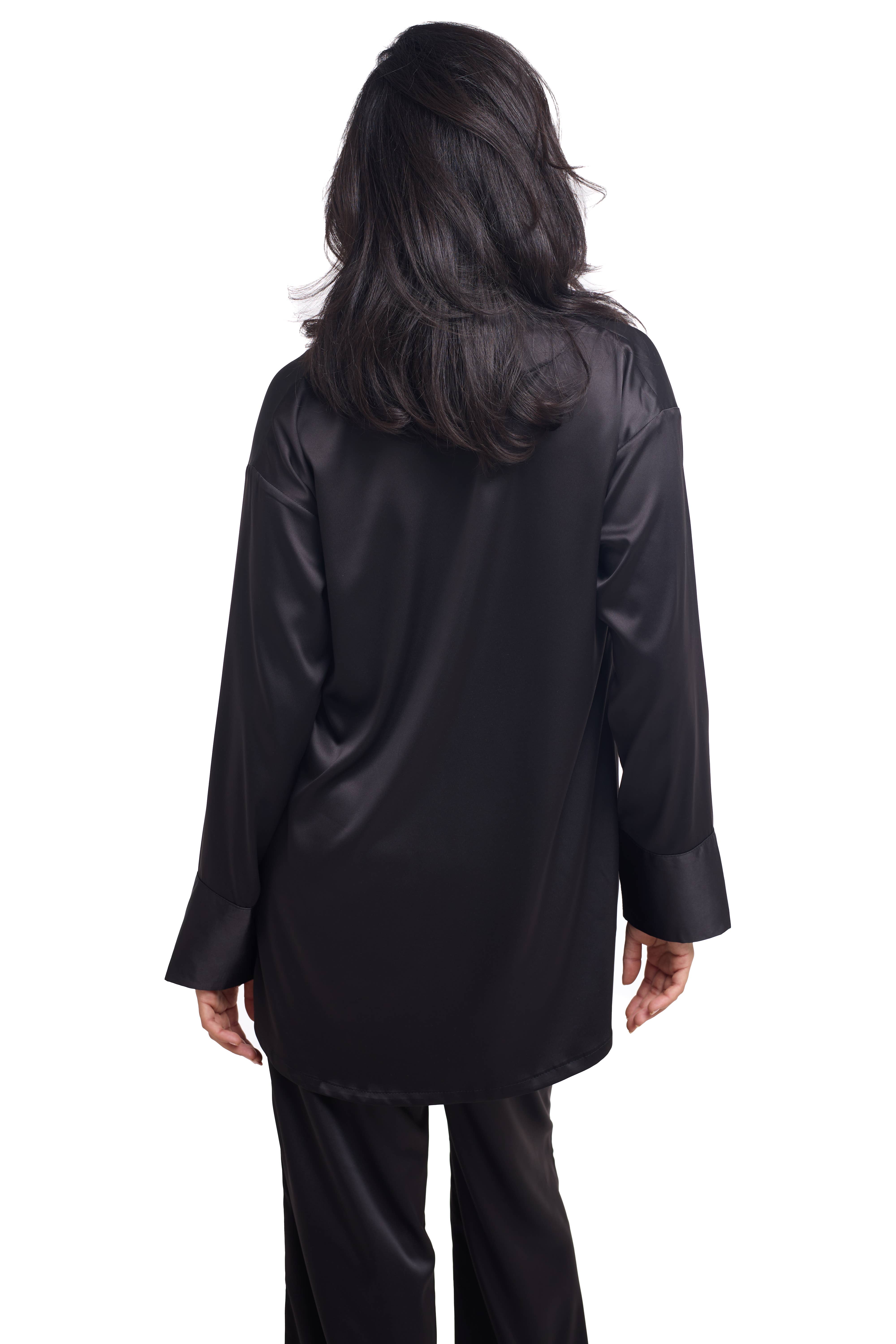 IDENTITY LINGERIE - Wholesale Sleepwear Set - Women's - Pure Silk Pajamas, 100% Silk Pyjamas, Silk PJs, Plain Pajama1