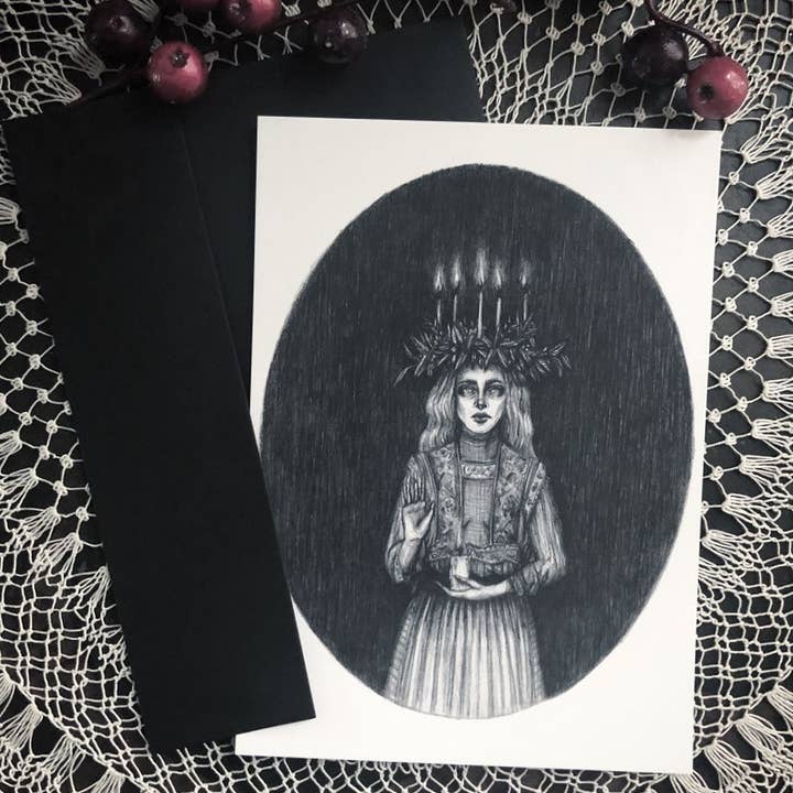 Ghost of Christmas Past - 10 Double Sided Holiday Cards for wholesale by Caitlin McCarthy Art