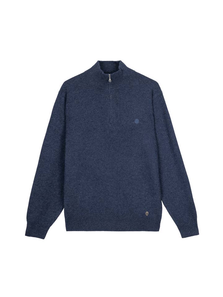 Bel Cashmere S.C. - Wholesale Sweatshirt - Men's - Men’s Zip-Up Cashmere Sweater – Denim Blue1