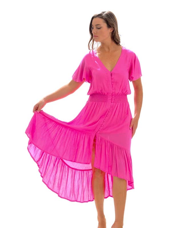 Ava Dress - Hot Pink for wholesale by Walker&Wade