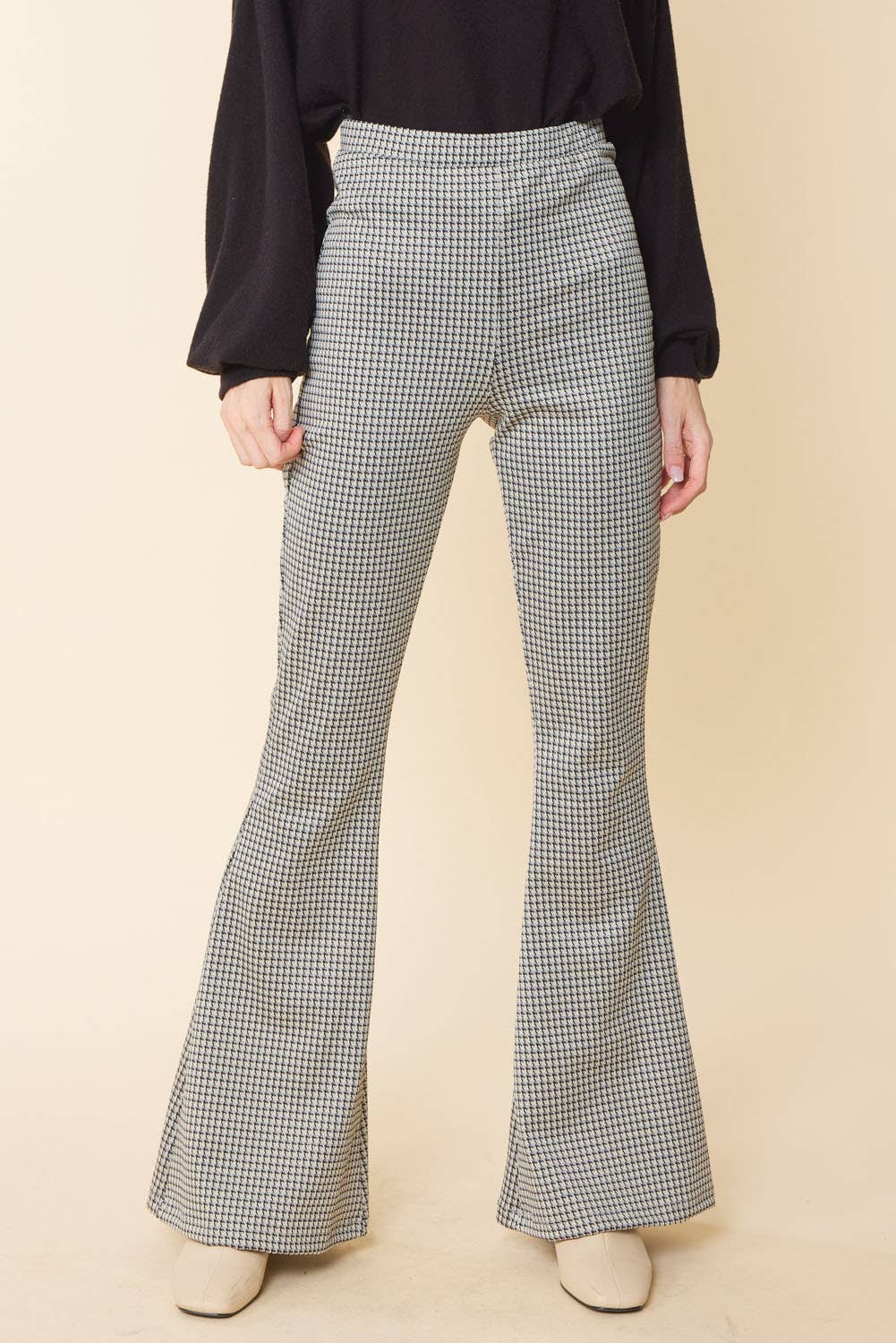 FSL Apparel - Vente Pantalon – femme - SP7050-B - PETIT PANTALON ÉVASÉ À ENFILER À IMPRIMÉ PIED-DE-POULE12