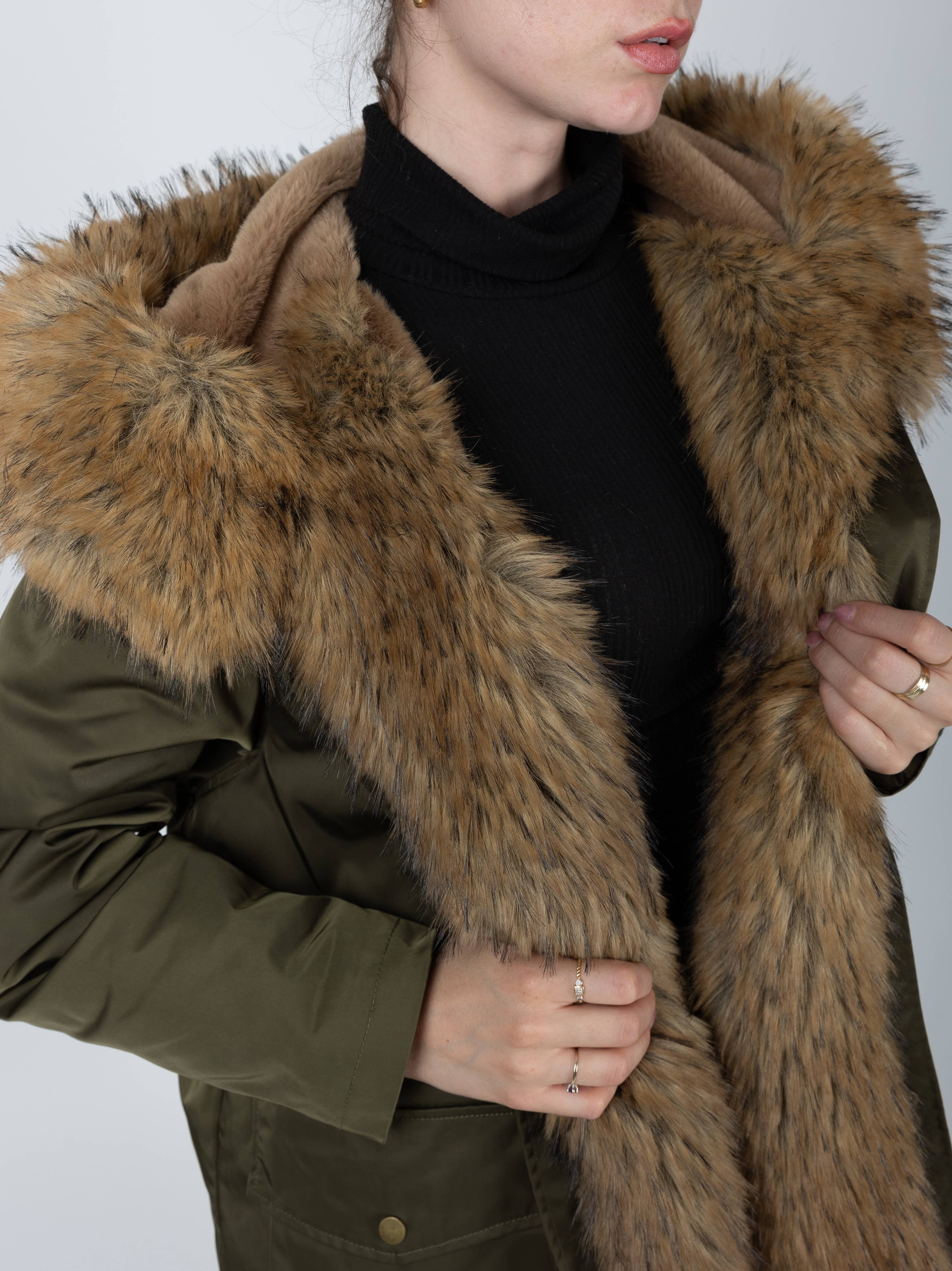 KZELL PARIS - Vendita all'ingrosso Parka - Donna - CAPPOTTO CON INTERNO E COLLO IN PELLICCIA SINTETICA1