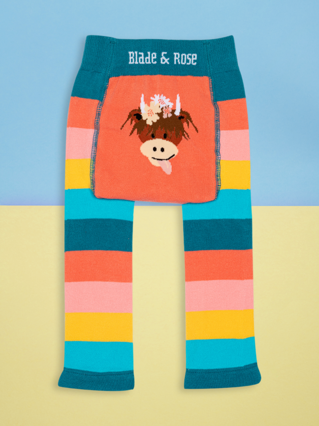 Blade and Rose Limited - Wholesale Leggings - Kinderen - Bonnie Highland Cow kleurrijke legging2