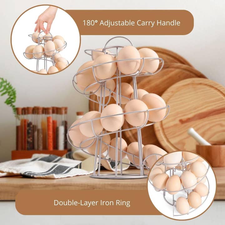 VIGOR - Wholesale Kitchen Storage/Organizer - Egg Holder Countertop Freestanding Wired & Spiral Medium Egg