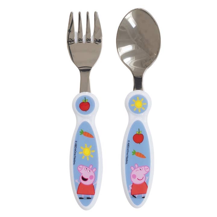 Stor Set Metallic Cutlery 2 Pcs Peppa Pig for wholesale by Stor