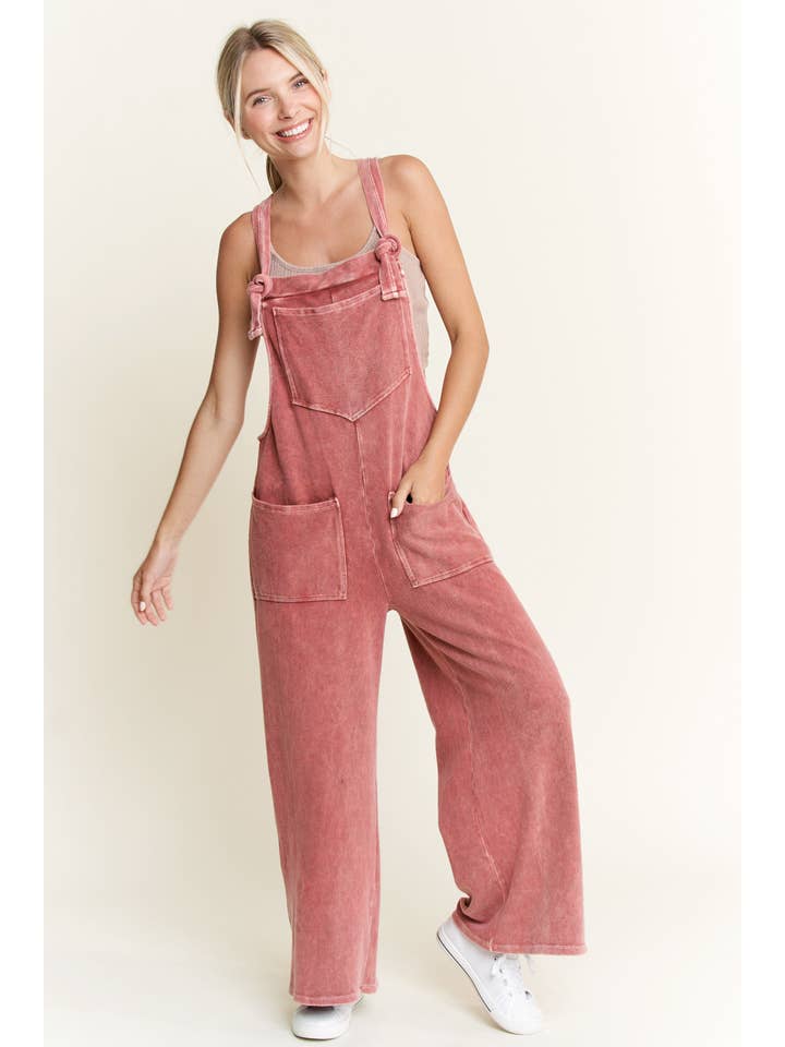 J.Her - Wholesale Jumpsuit - Women's - Mineral Wash Cotton Twill Jumpsuits HJ5621