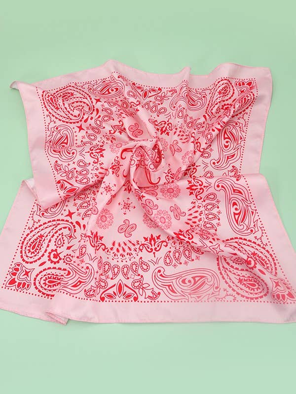 Foulard bandana paisley rose à effet soyeux | 40SC616 pour la vente par JOSSLYN by wall to wall