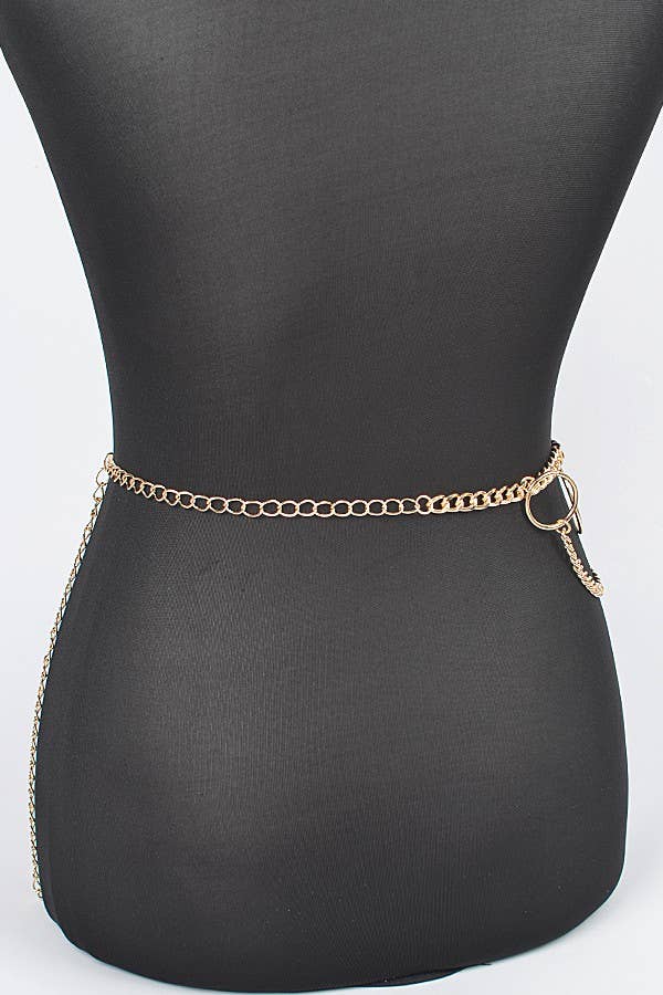 Oblige by G - Wholesale Belt - Women's - Circle Chain Metal Waist Belt
 PB85222