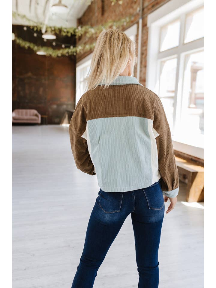 Liam & Company - Wholesale Jacket - Women's - Aileen Color Block Corduroy Jacket | S-XL