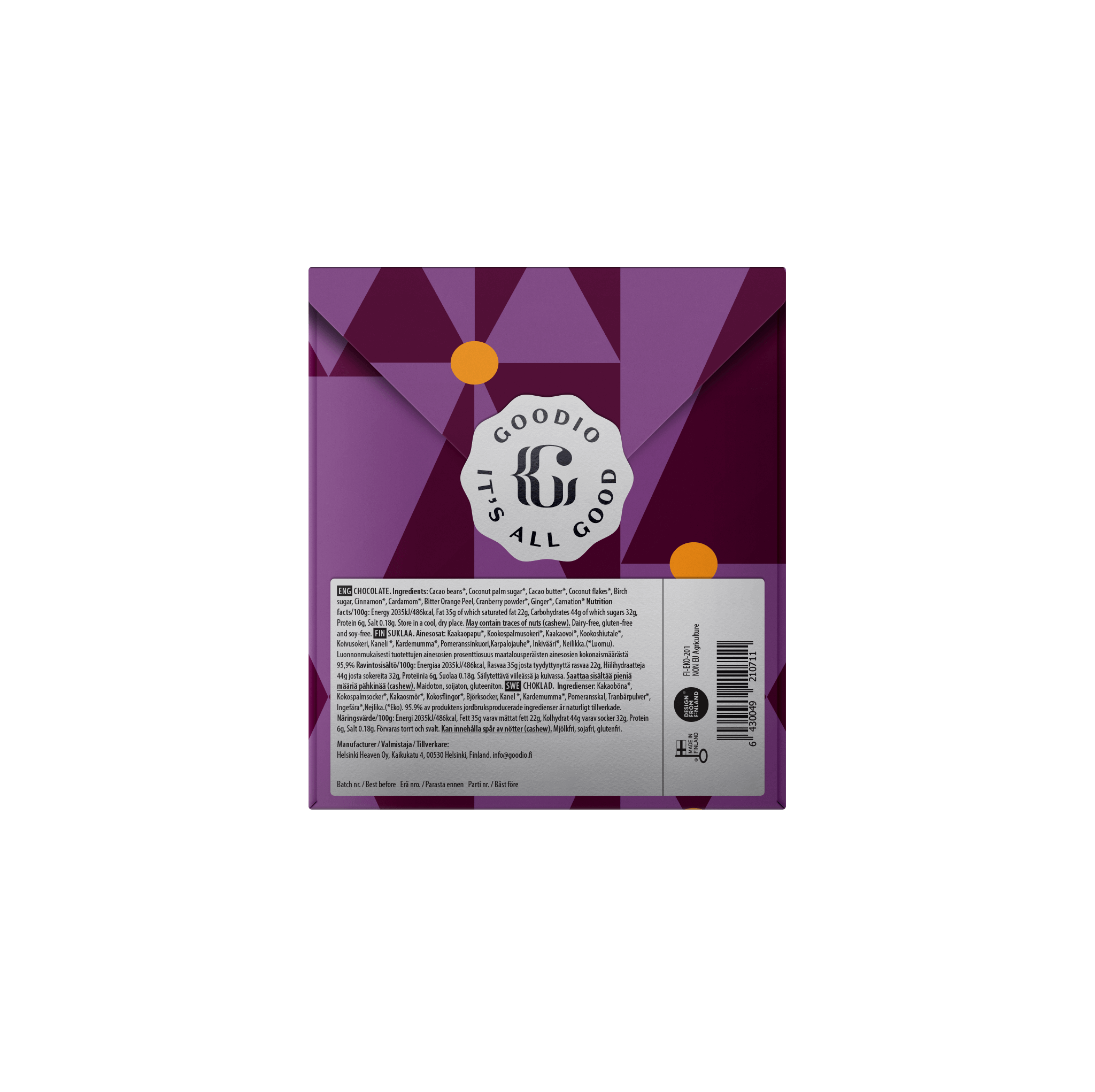 Goodio Chocolate - Wholesale Chocolate Bar - Winter Glow Chocolate 50%3