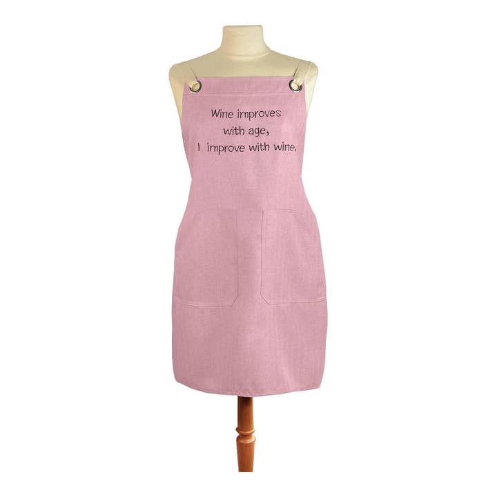 Wine Improves With Age Women's Apron for wholesale by Manual Woodworkers and Weavers, Inc.