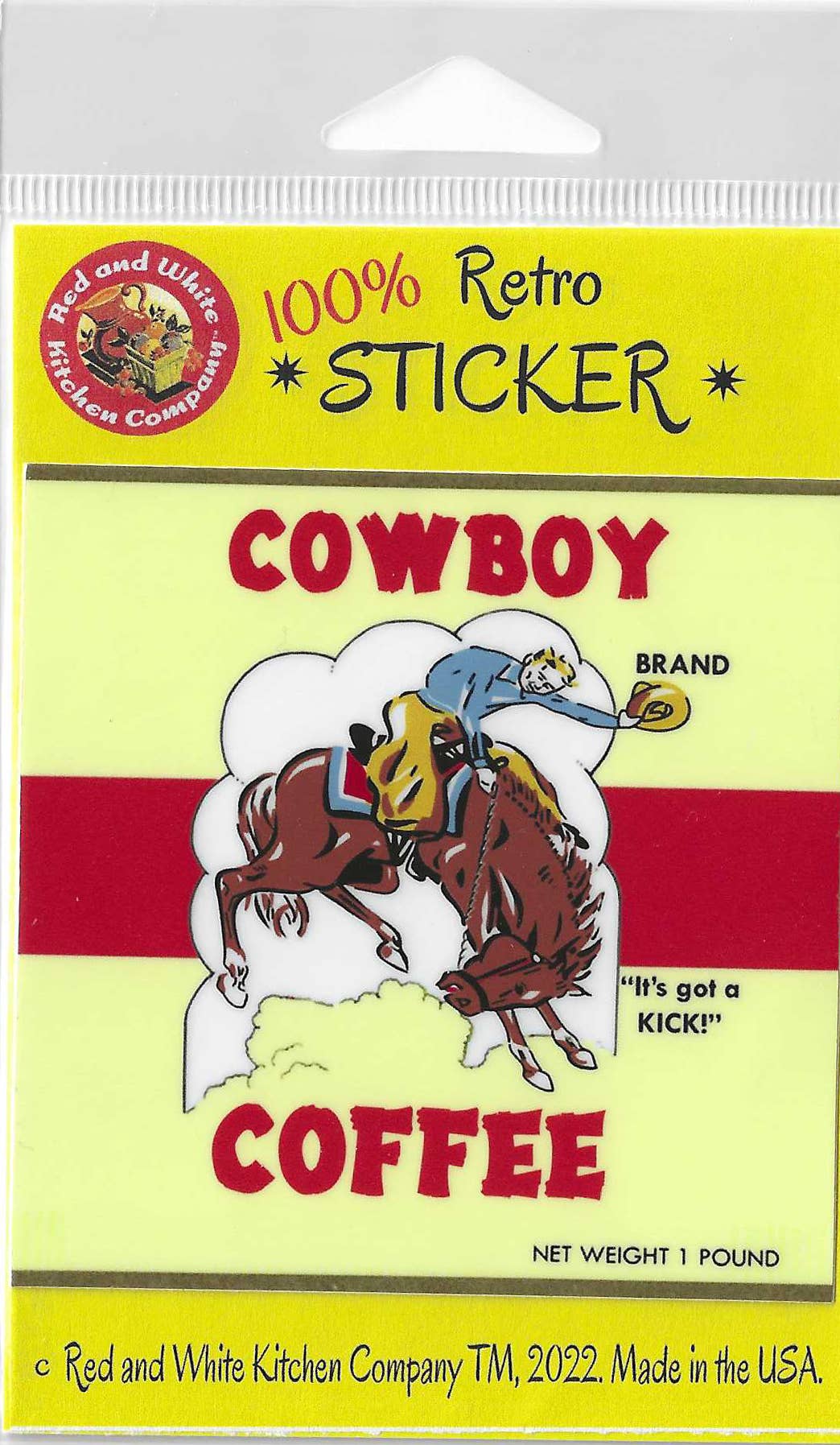 Red and White Kitchen Company - Wholesale Sticker - Cowboy Coffee Retro Vinyl Sticker1