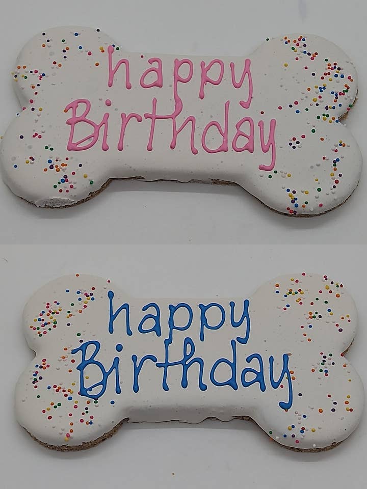 5" Happy Birthday Bones - 1 Dozen Gluten Free for wholesale by SmittyMitts