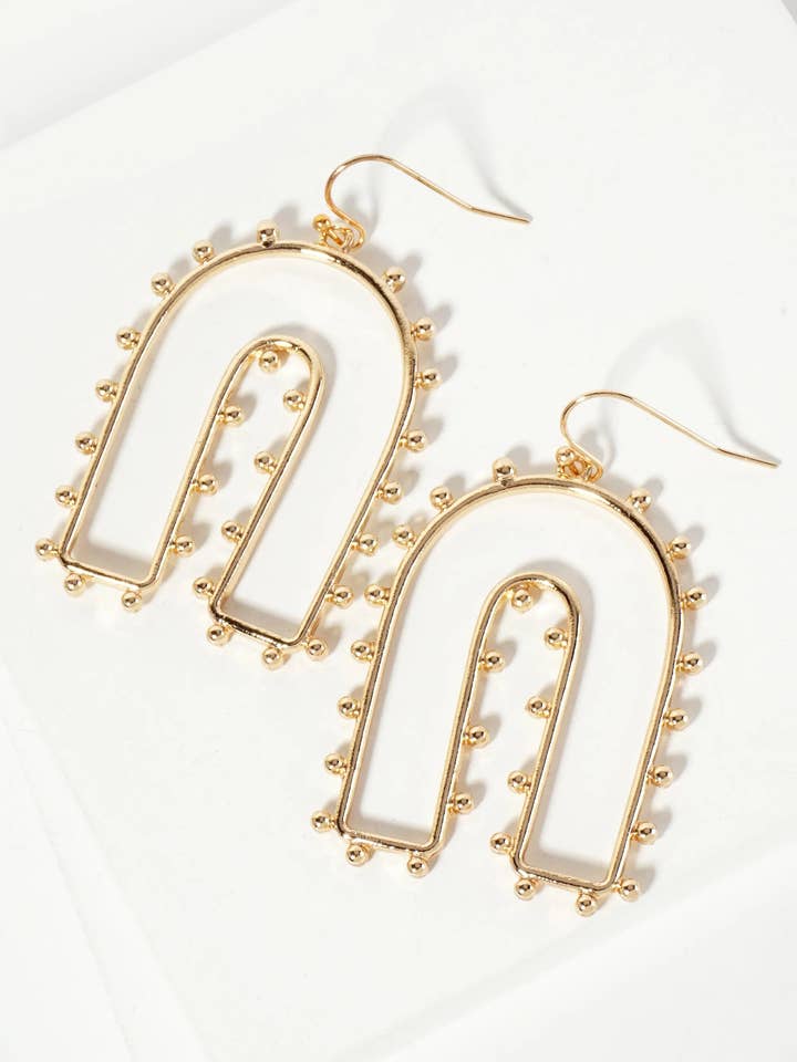 Ball-Texture Arch-Shaped Dangle Earrings for wholesale by Wild Honey