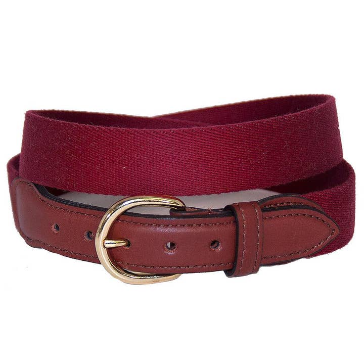 Cranberry Surcingle Leather Tab Belt for wholesale by Barrons-Hunter
