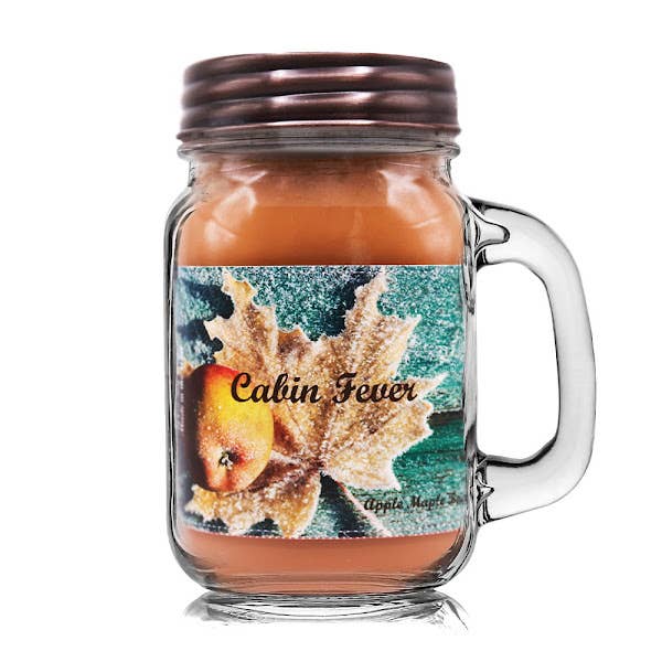 Cabin Fever ~ Apple, Maple, & Bourbon 100% Soy Wax candle for wholesale by Mountain Kettle