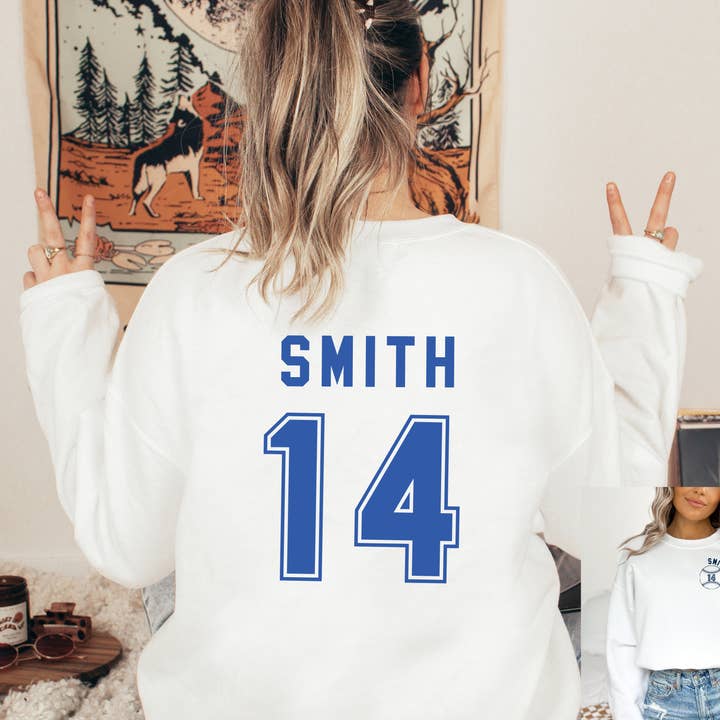 Baseball Personalized Name and Number Sweatshirt - Fan Gift for wholesale by La Bella Rose Boutique