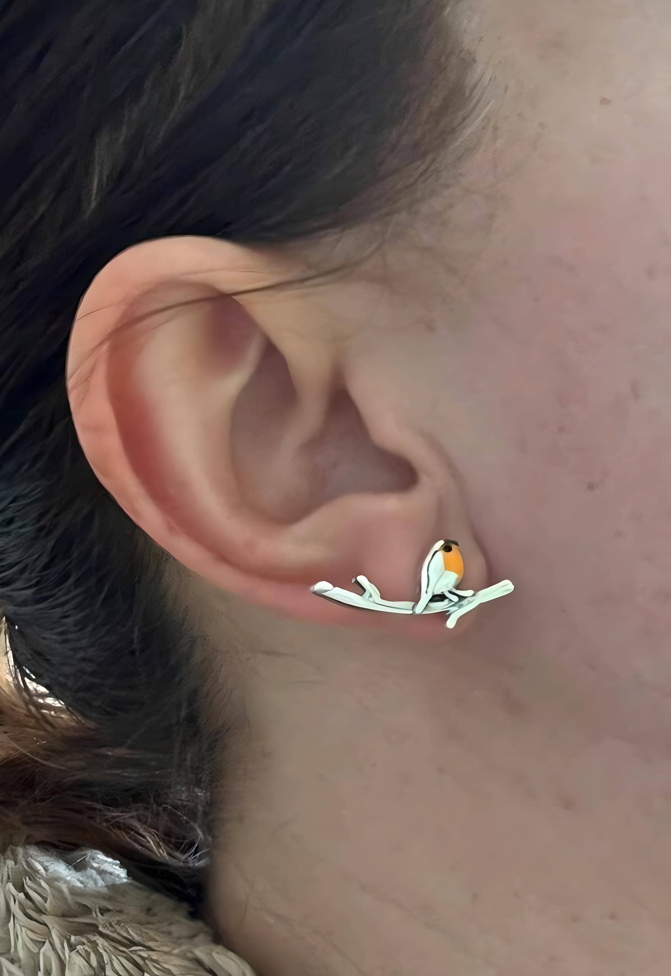 Wild & Free - Wholesale Stud/Post Earrings - Pendientes "pájaro en la rama", pendientes de pájaro3