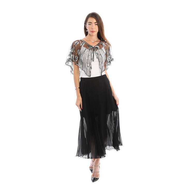 SAACHI - Wholesale Capelet - Women's - Mesh Sequin Capelet