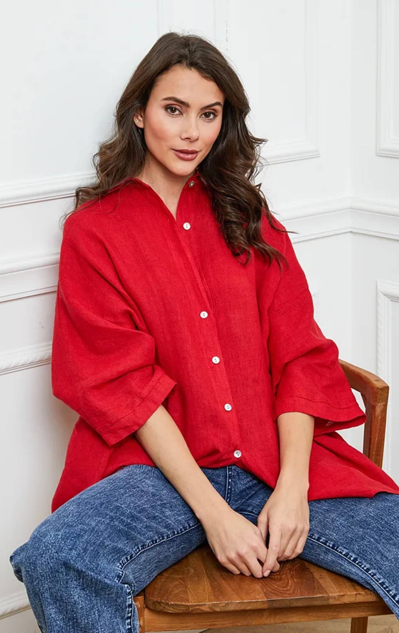 LÉA & LUC - Wholesale Button Down Shirt - Women's - 100% Linen Shirt REF. 285860