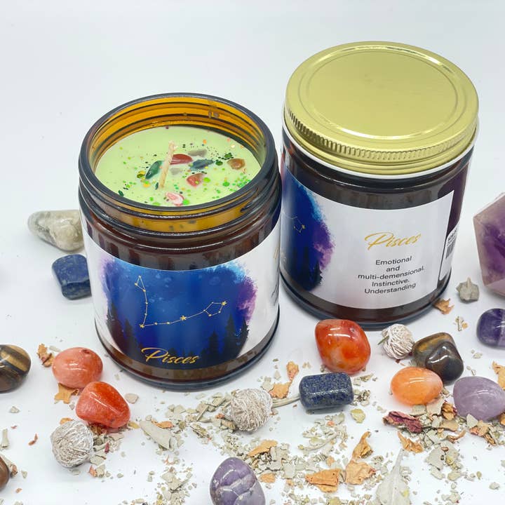 The Wandering Caravan - Wholesale Jar/Filled Candle - Zodiac Candles- Individual- Soy Wax11